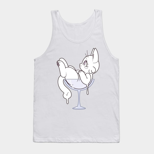 Lotion Cat in a cup Tank Top by kekitopu